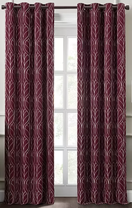 lot 549 image: LOT OF 2 Fieldcrest Heritage Allegria Energy Saving Embroidered 100% Blackout Grommet Top Single Curtain Panel