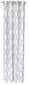 lot 551 image: LOT OF 2 Elrene Home Fashions Renzo Ikat Geometric Room-Darkening Window Curtain, Living Room and Bedroom Drape with Grommets, 52x95, 1 Panel, Light Gray