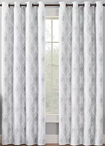 lot 553 image: LOT OF 2 Eclipse Andes Geo Energy Saving 100% Blackout Grommet Top Single Curtain Panel