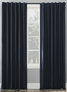 lot 567 image: LOT OF 2 Sun Zero Evelina Faux Dupioni Silk Thermal Extreme 100% Blackout Back Tab Curtain Panel,50 x 95, Navy Blue