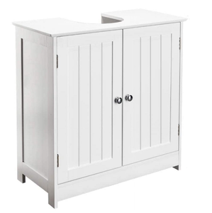 lot 518 image: FCH Pedestal Sink, Storage Cabinets with Two Doors and Adjustable Shelves Under Sink Organizer Bathroom Vanity Storage