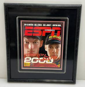 lot 4 image: Earnhardt Jr. & Matt Kenseth Signed  & Framed Behind Glass ESPN Cover 19 x 21