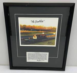 lot 5 image: The Final Ride By Steve James Framed Behind Glass 17 x 20