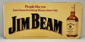 lot 11 image: 21 x 44 Jim Beam Plastic Sign