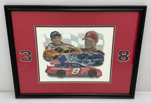 lot 30 image: Framed Signed Dale Earnhardt Jr. Picture 17 34 x 23 34