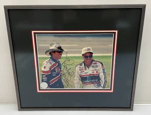 lot 41 image: Richard Petty & Dale Earnhardt Signed Racing Reflections Photo Framed Behind Glass 14 34 x 16 34