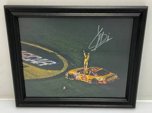 lot 45 image: Kevin Harvick Signed Photo Framed Behind Glass 9 34 x 11 34  With COA