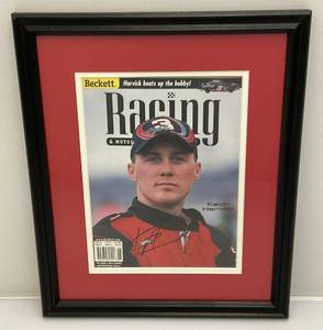 lot 47 image: Kevin Harvick Signed Photo Framed Behind Glass 9 34 x 11 34  With COA