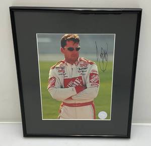 lot 52 image: Tony Stewart Signed Photo Framed Behind Glass 12 14 x 14 14