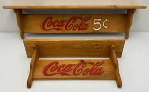 lot 56 image: Handmade Wooden Coca-Cola Shelves 124 1 36