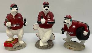 lot 74 image: Misc. NASCAR Coca-Cola Bear Figurines