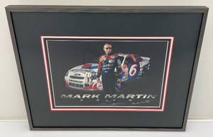 lot 102 image: Mark Martin Signed Photo Framed Behind Glass 14 14 x 18 14