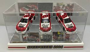 lot 117 image: Custom Made Acrylic SPEEDWEEKS 2004 Display Case With Dale Earnhardt Diecast Cars & Photos