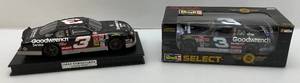 lot 118 image: Misc. Dale Earnhardt 124 Scale Diecast Stock Cars 1(NIB) 1 Loose With Wood Base