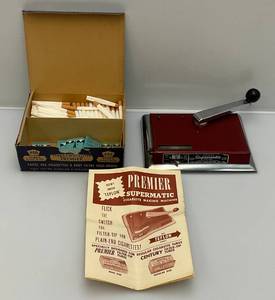 lot 149 image: Vintage Supermatic Tobacco Rolling Cigarette Machine & Papers