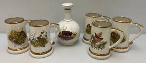 lot 162 image: Jim Beam Collectors Wildlife Mugs & WADE England Pour Bottle