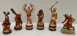 lot 173 image: 1980s Ski Country Limited Edition Native American Dancers Miniature Decanters (Empty)