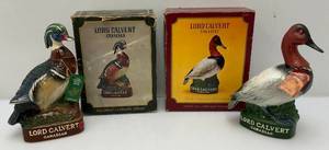 lot 189 image: Vintage Lord Calvert Canvas Back & Wood Duck Decanters (Empty)