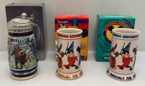 lot 236 image: Two Disneyland Collectible Tankards 1 Limited Edition Of 3,000 & More (NIB)