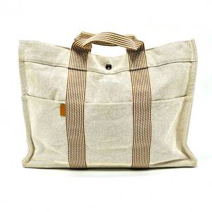 Herms Ivory Canvas Foul Tote MM - Authentic $1,000 Retail