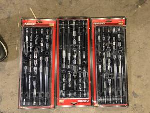 Lot of Husky 14 in., 38 in. and 12 in. Drive Accessory Set (19-Piece) Customer Returns See Pictures