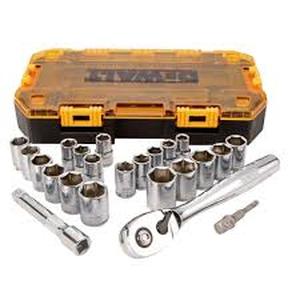 DEWALT 12 in. Drive Combination Socket Set with Case (23-Piece) Customer Returns See Pictures