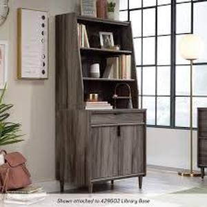 Clifford Place Jet Acacia Hutch Adjustable Shelves by SAUDER    Customer Returns See Pictures