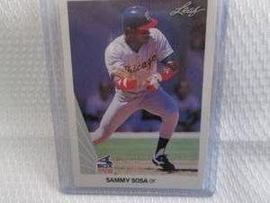 lot 75 image: 1990 Leaf Sammy Sosa Rookie Card...