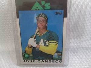 lot 89 image: 1986 Topps Jose Canseco Rookie Card...
