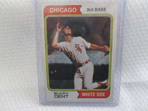 lot 123 image: 1974 Topps Bucky Dent Card...
