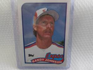 lot 199 image: 1989 Topps Randy Johnson Rookie Car...