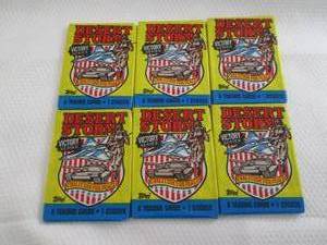 lot 219 image: 6-1991 Topps Desert Storm Packs...