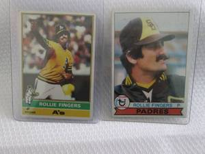 lot 237 image: 1976 & 1979 Topps Rollie Fingers Ca...