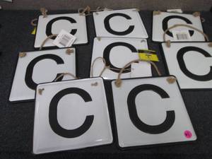 lot 263 image: 8 Metal Monograms with Rope...