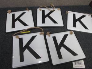 lot 265 image: 5 Metal Monograms with Rope...