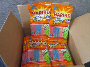 lot 452 image: 12- 3.6 oz Haribo Sour Streamers Gu...