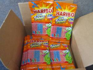lot 454 image: 12- 3.6 oz Haribo Sour Streamers Gu...
