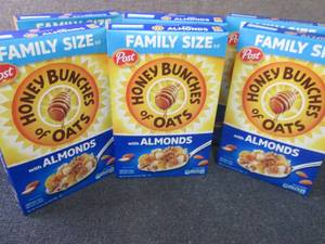 lot 501 image: 6- 18 oz Post Honey Bunches of Oats...