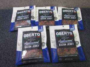 lot 507 image: 5- 2.25 oz Oberto Applewood Bacon J...