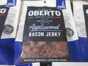 lot 512 image: 5- 2.25 oz Oberto Applewood Bacon J...