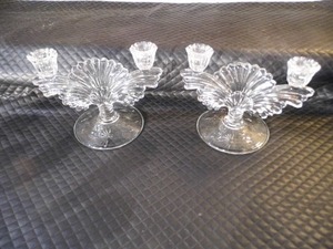 Vintage Glass Candle Holders