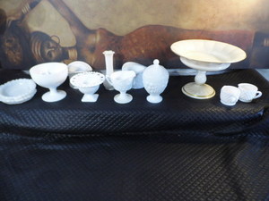 White Hobnail and Milk Glass