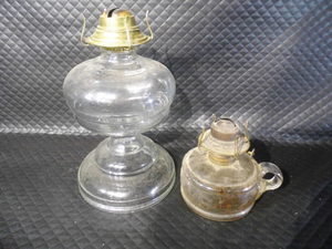 2 Glass Oil Lamps