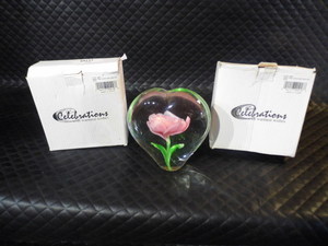 3 Heart Paperweights