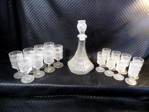 Clear Decanter & Wine Glass Set