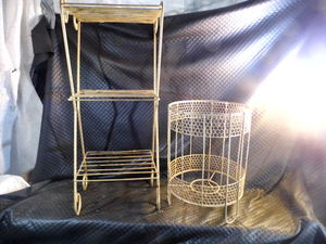 Brass Stand and Garbage can