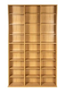 Maple Media Storage DVD CD Organizer Cabinet Book Shelves Wood Shelf Adjustable ATLANTIC