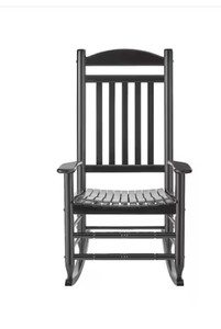 Hampton Bay Black Wood Outdoor Rocking Chair