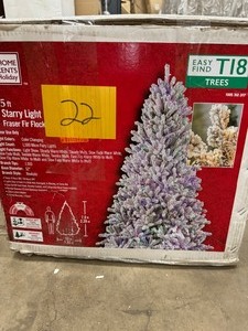 Home Accents Holiday 7.5 ft. Pre-Lit LED Starry Light Fraser Fir Flocked Artificial Christmas Tree