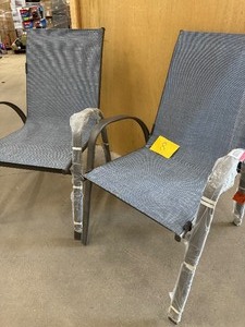 Lot of 2 Outdoor Chairs Blue